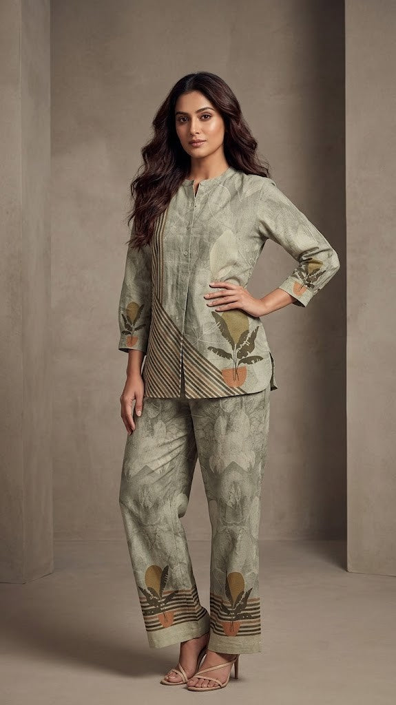 Garden Mist Sand Floral Co-ord Set