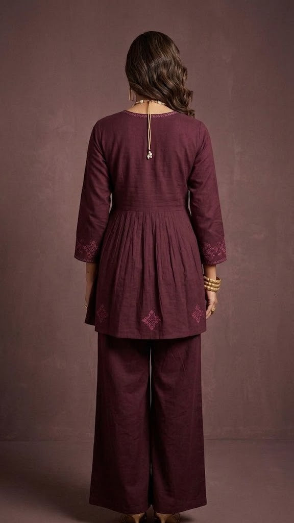 Designer Dabu Cotton frock style Co-ord set