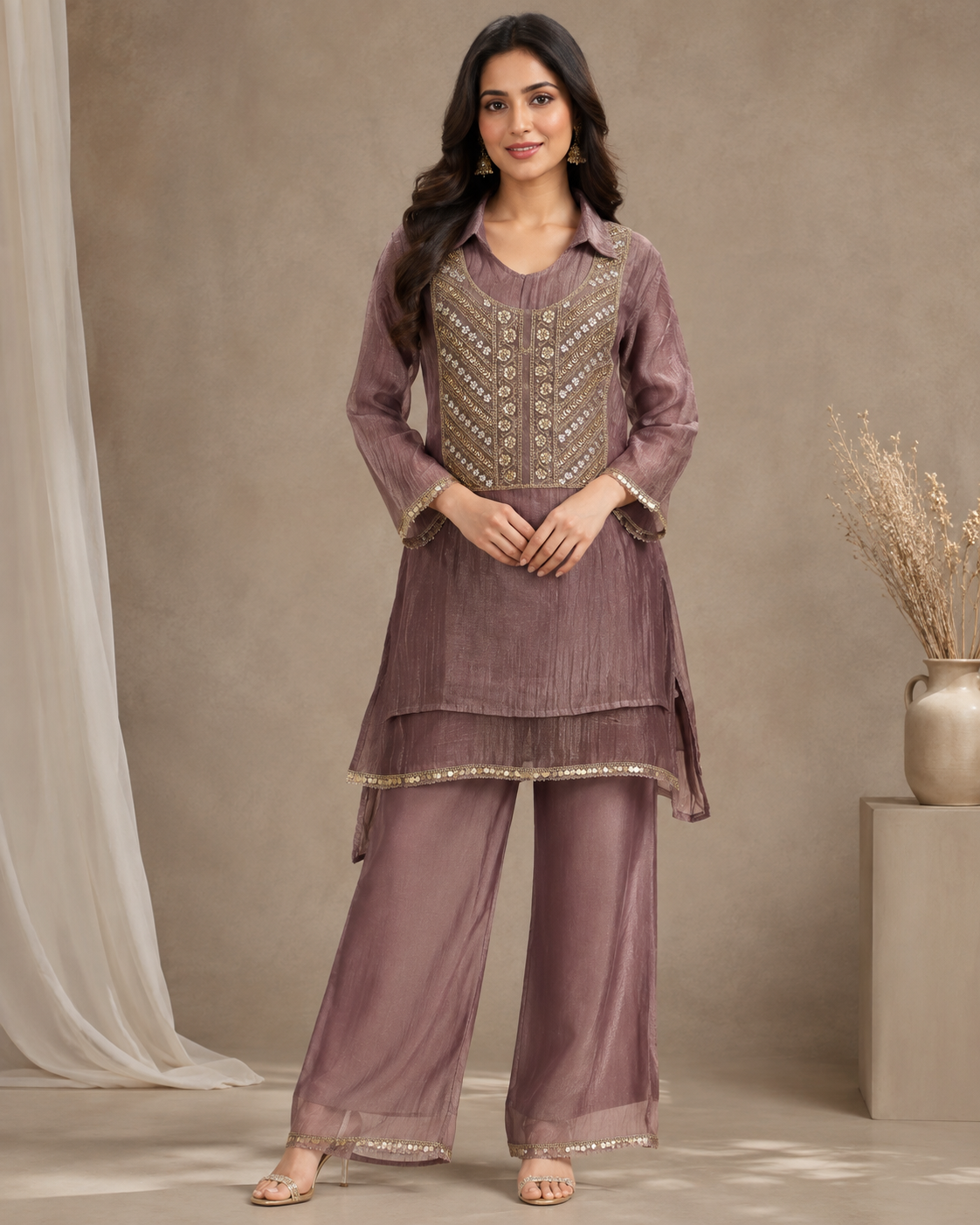 Rosewood Grace Embroidered Co-Ord Set