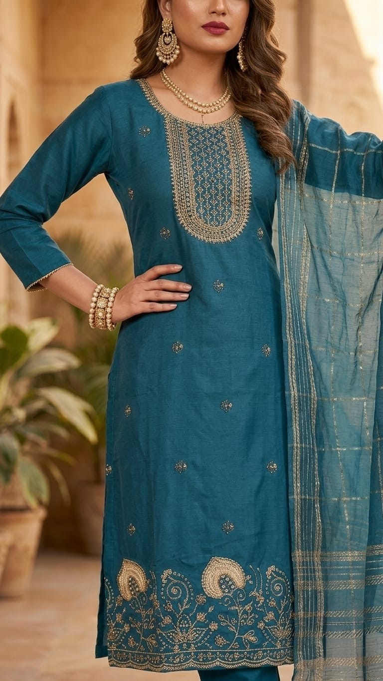 Beats Grace Blue  Designer Suit Set