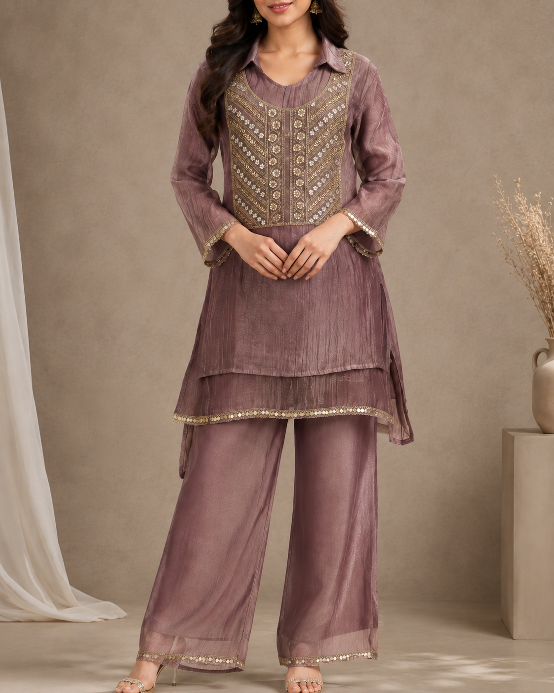 Rosewood Grace Embroidered Co-Ord Set
