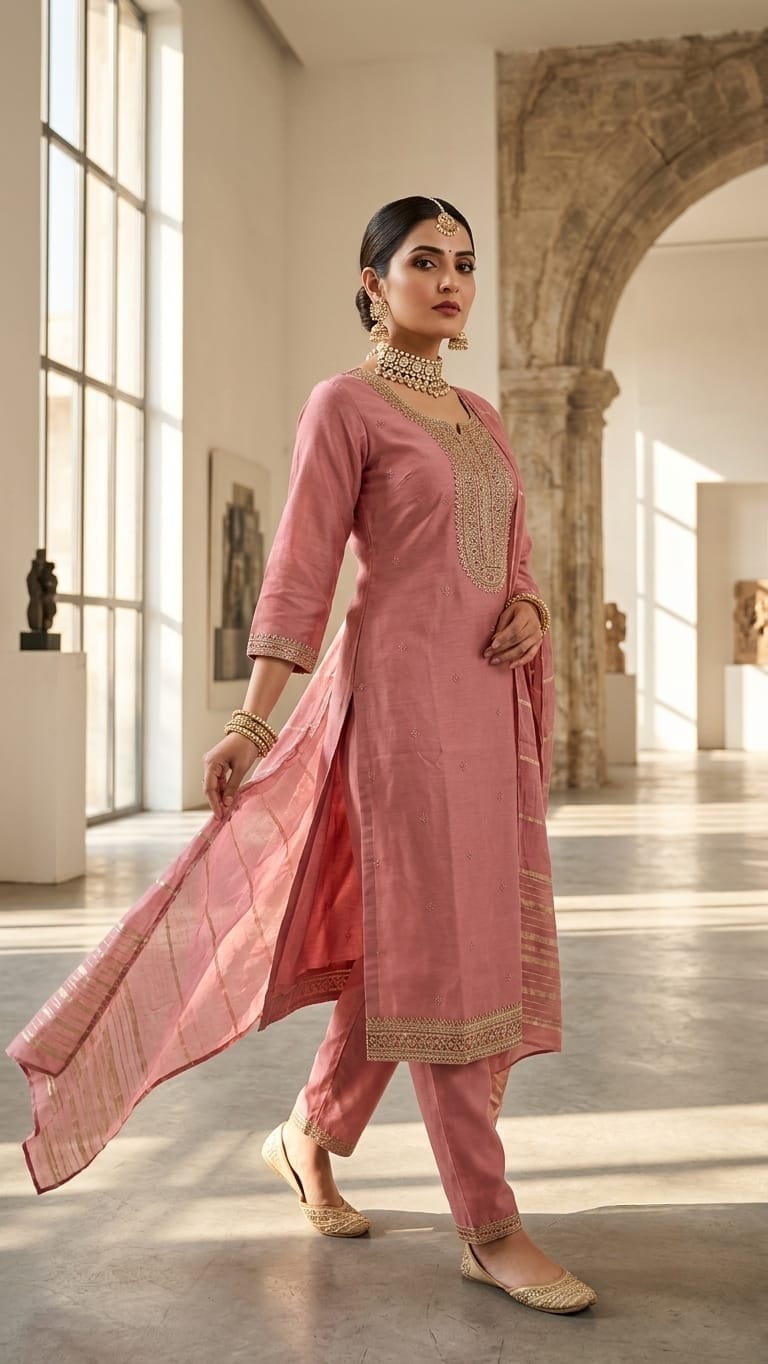Beats Grace Pink  Designer Suit Set