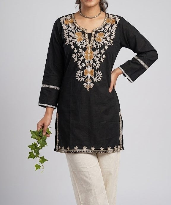 Designer Dabu Cotton Co-ord Set With Kashmiri Work