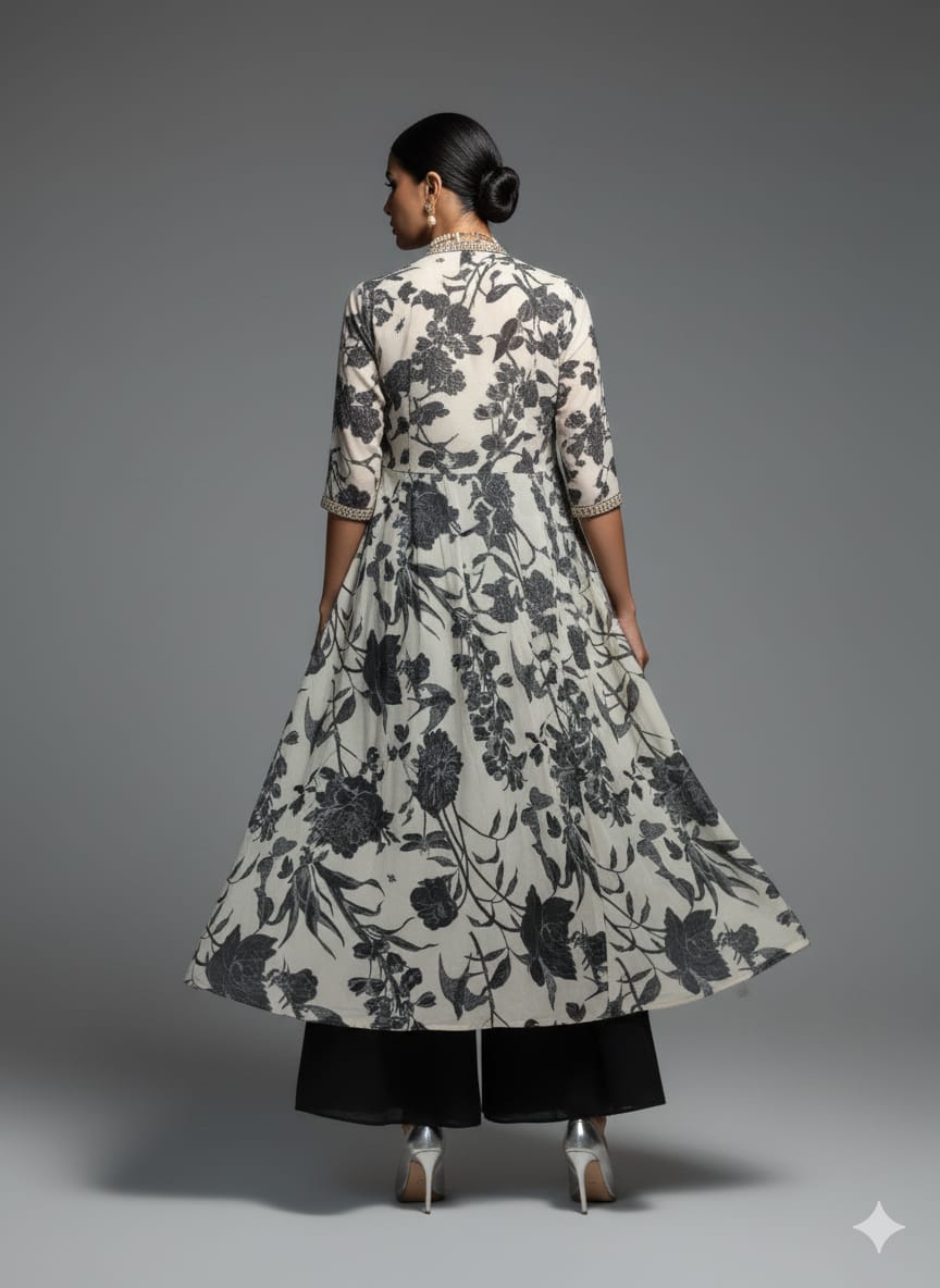 Step into the spotlight with this stunning Indo-Western ensemble