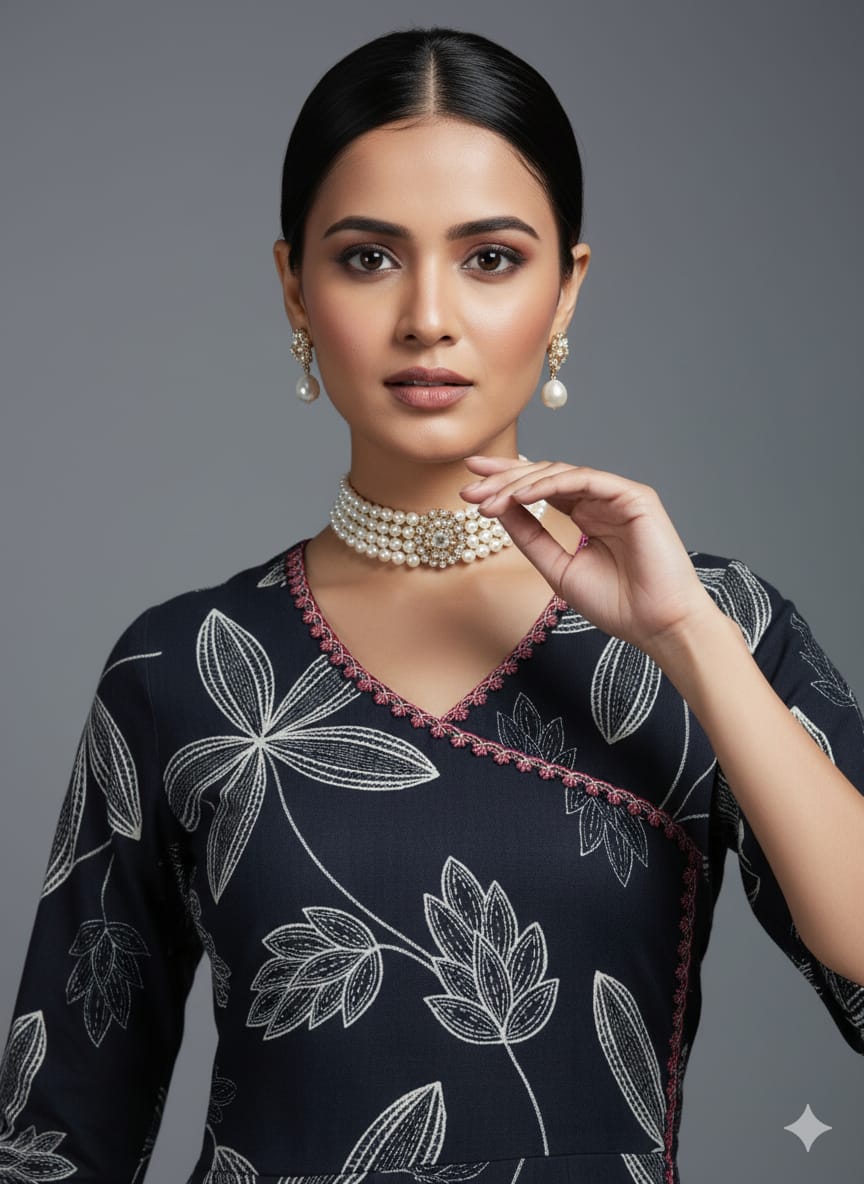 PRINTED REYON SHORT KURTI