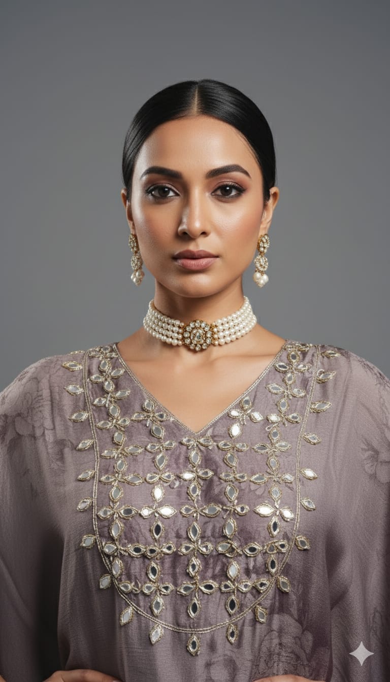 DESIGNER KAFTAN WITH GOTTA PATTI WORK