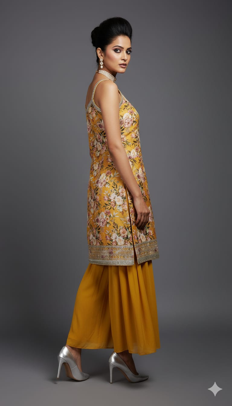 DESIGNER SHORT SHARARA SUIT