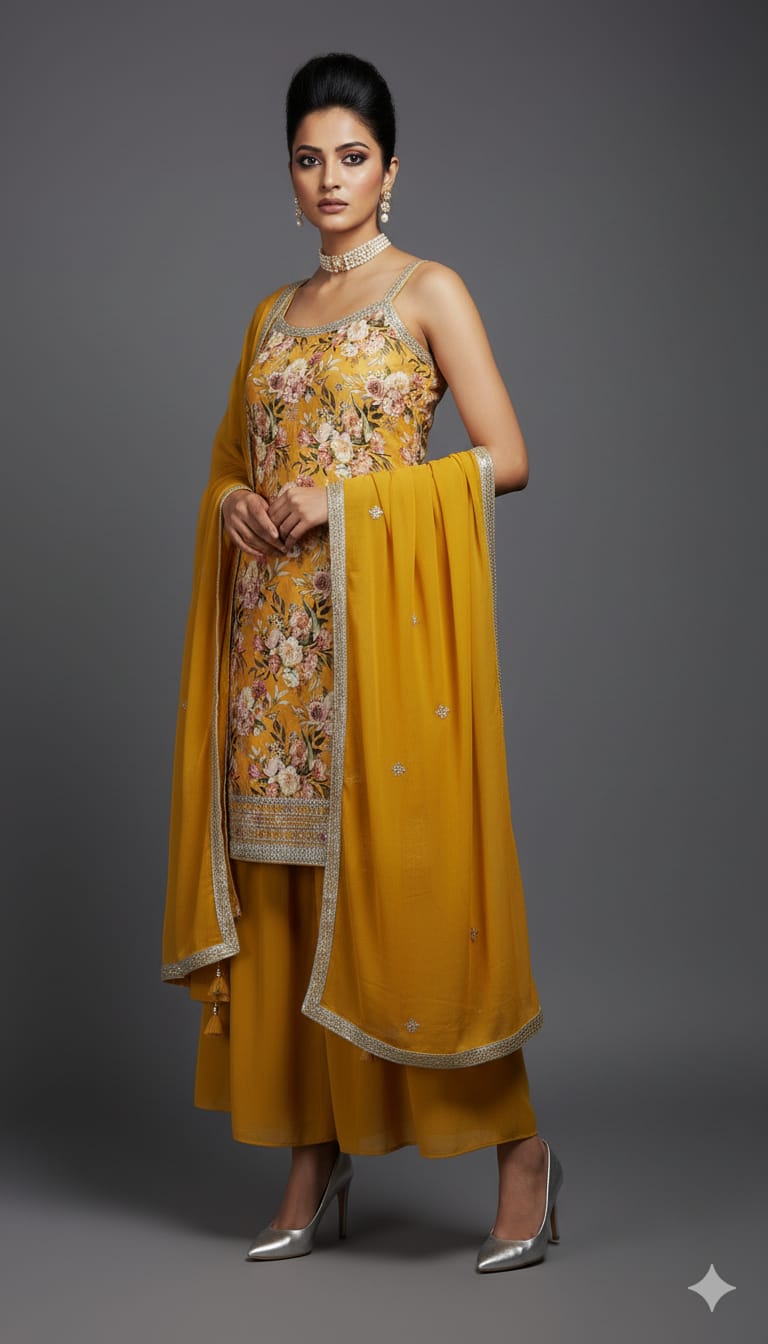 DESIGNER SHORT SHARARA SUIT