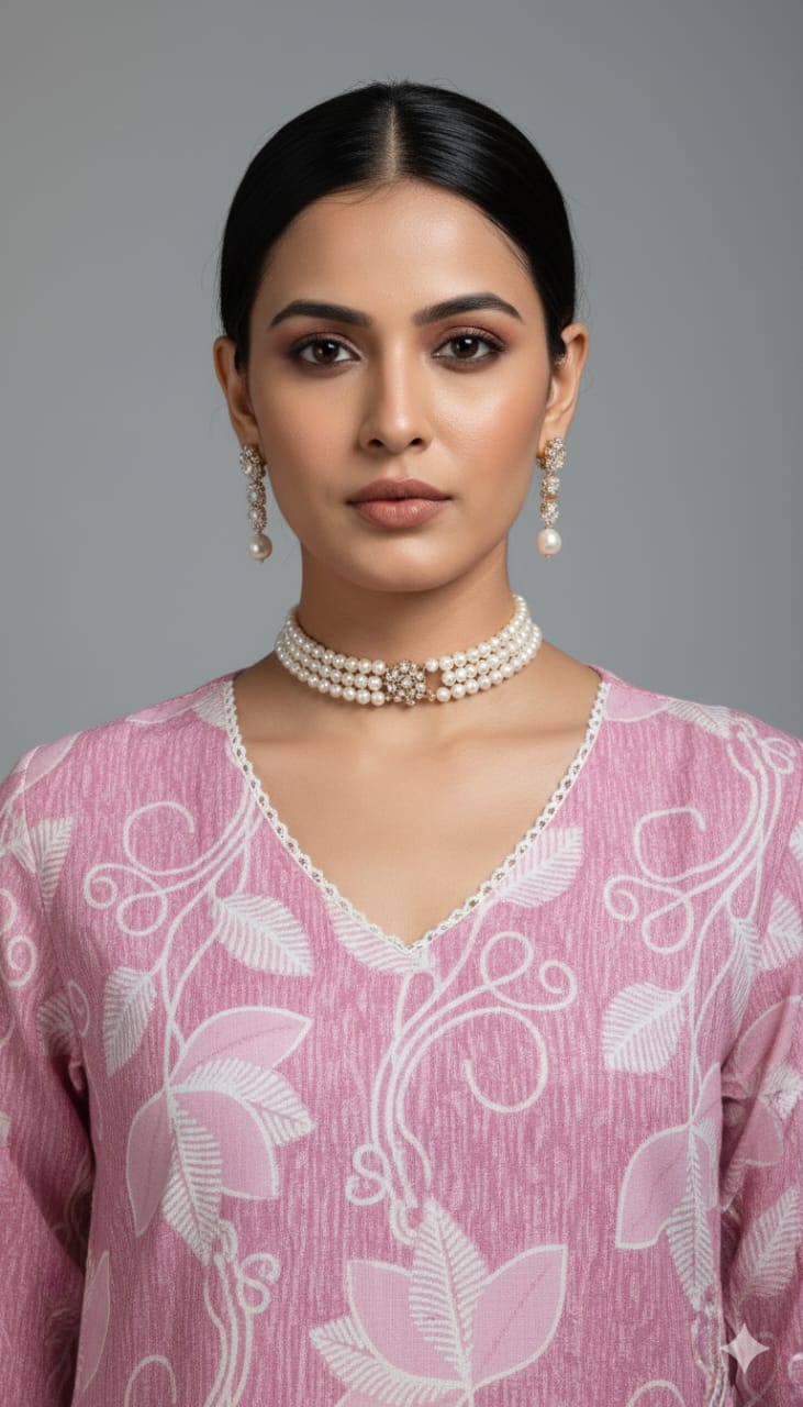 REYON PRINTED SHORT TOP