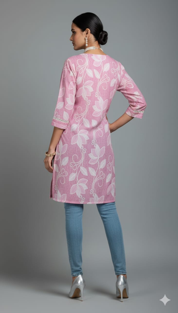 REYON PRINTED SHORT TOP