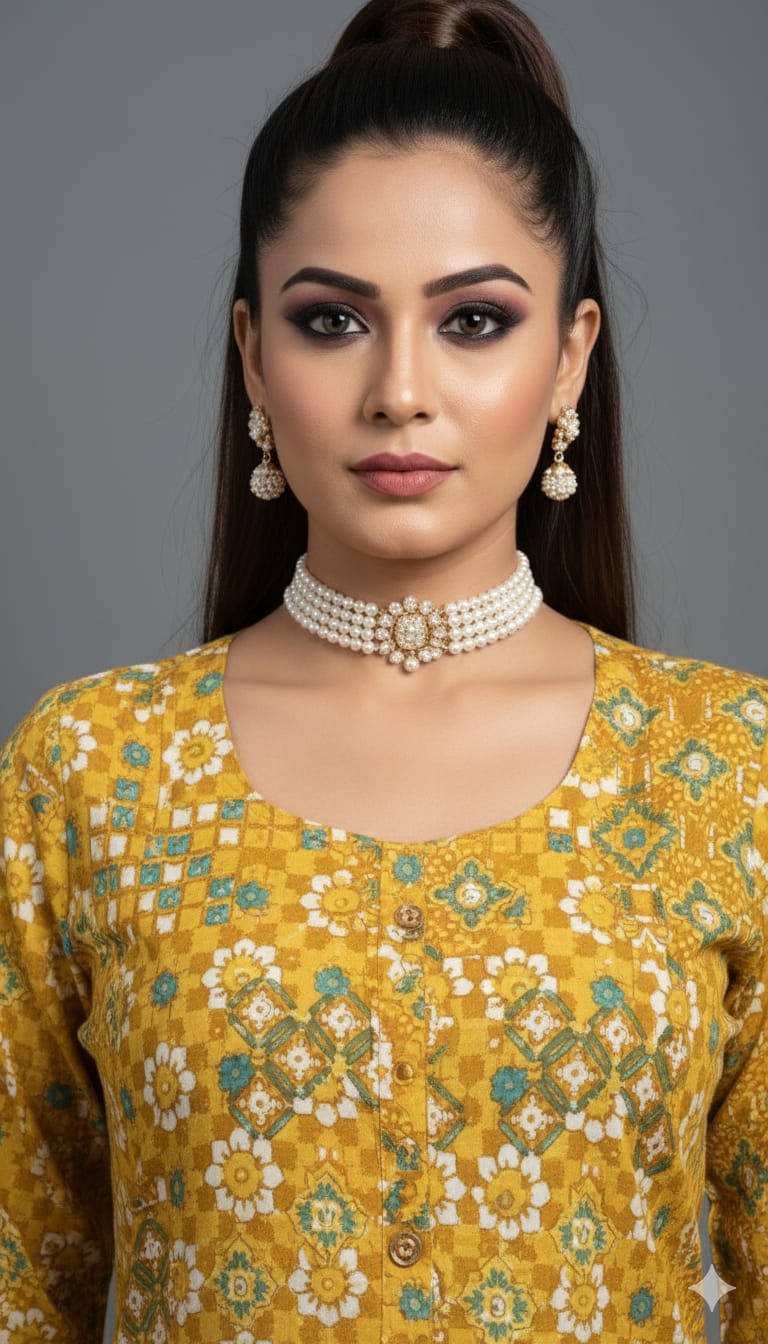 REYON PRINTED LONG KURT