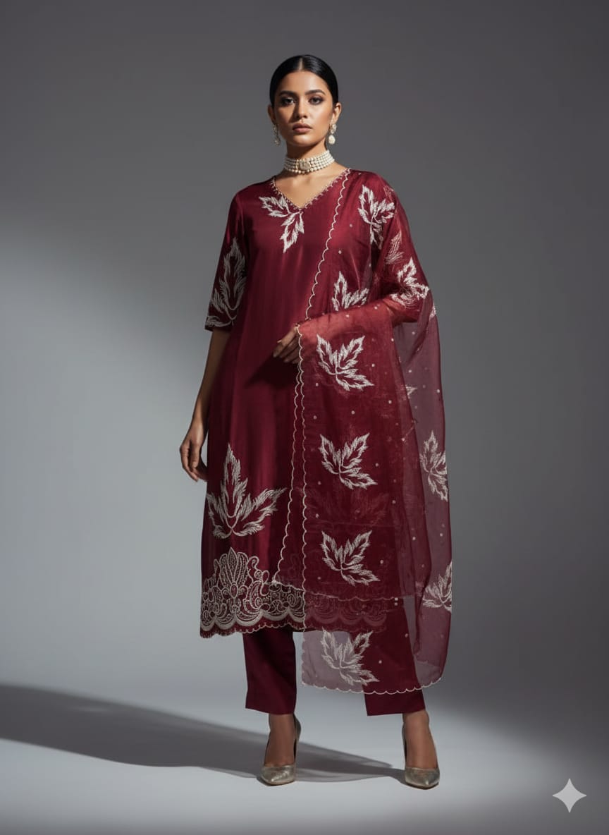 DESIGNER 3-PIECE EMBROIDERY SUIT