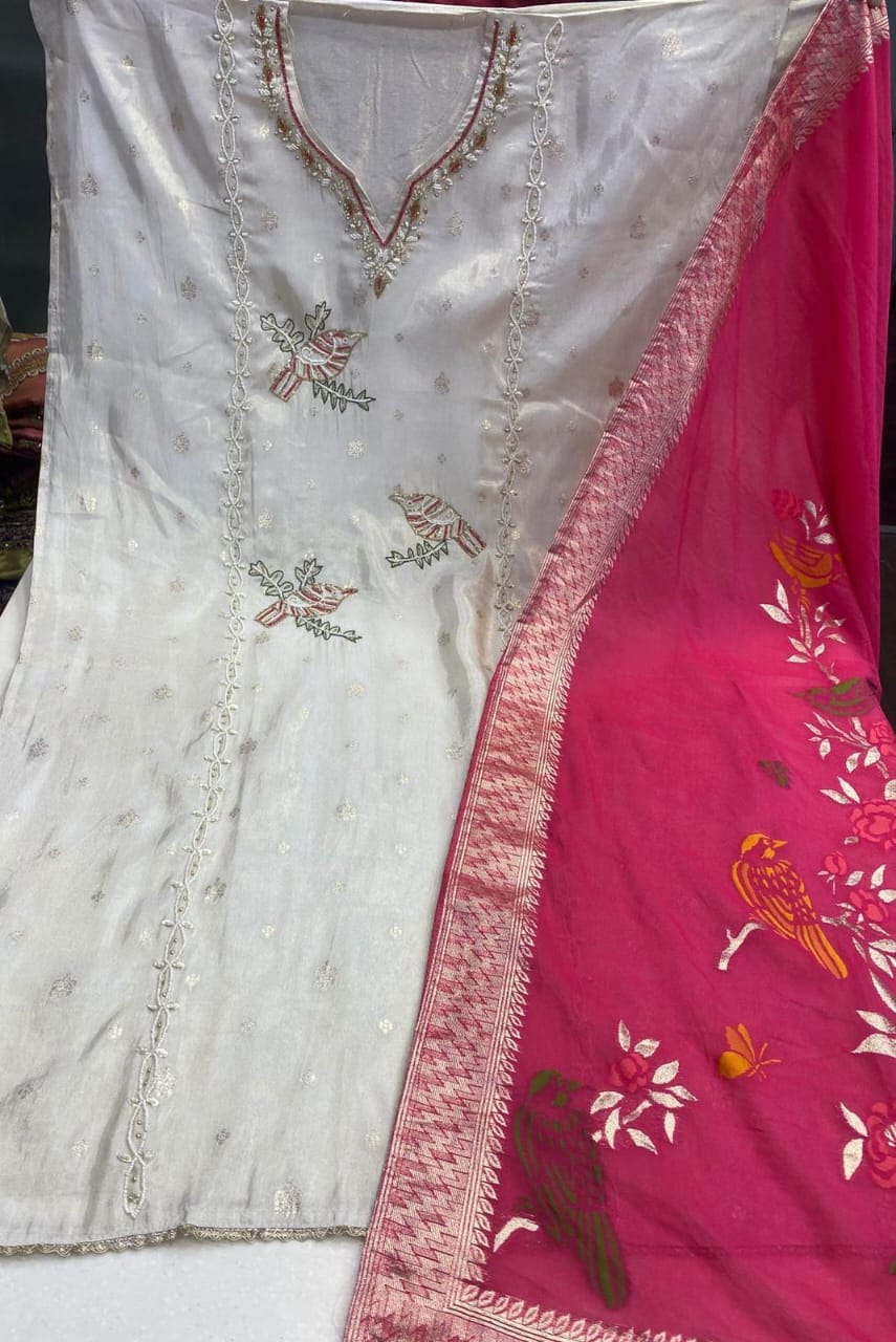 UNSTITCHED 3-PIECE BANARSI SUIT