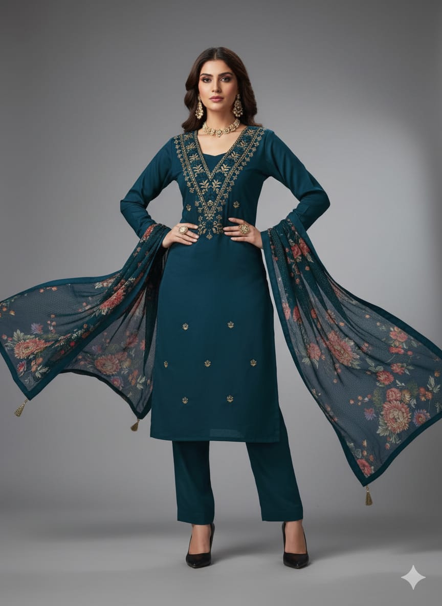 DESIGNER 3-PIECE ROMAN SILK SUIT