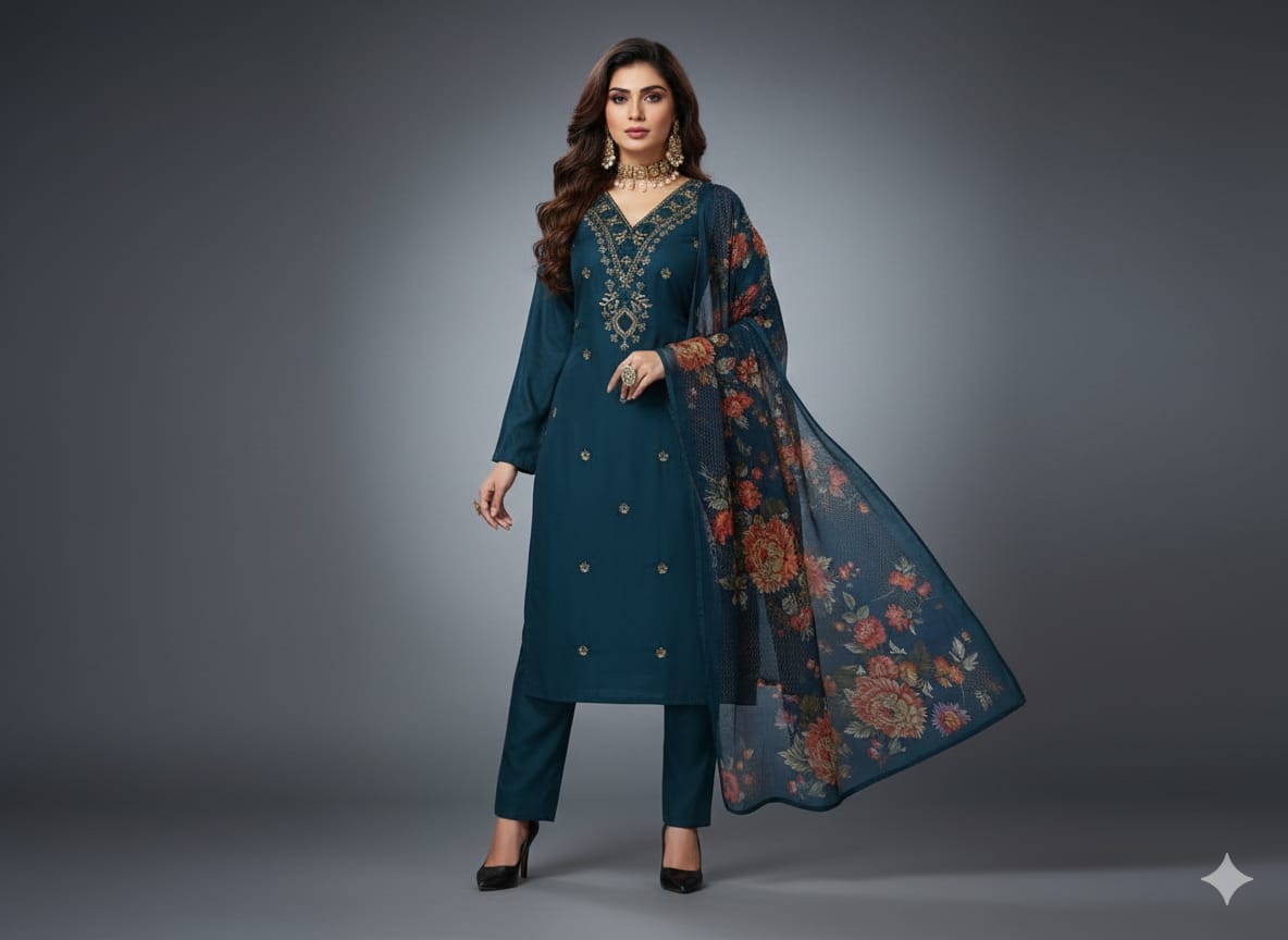 DESIGNER 3-PIECE ROMAN SILK SUIT