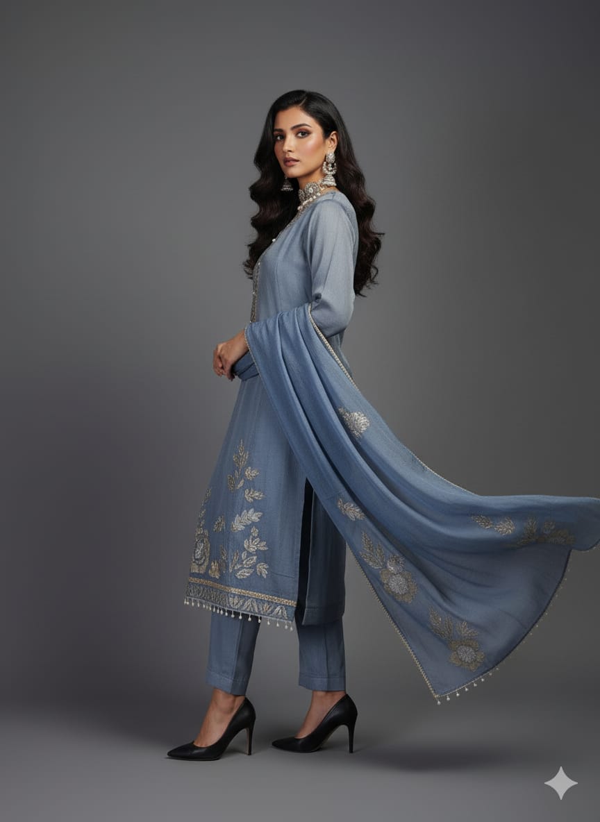 DESIGNER SHIMMER SILK 3-PIECE SUIT