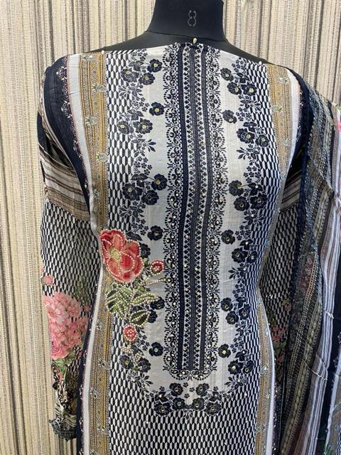 UNSTITCHED 3-PIECE PURE ORGANZA PAKISTANI SUIT