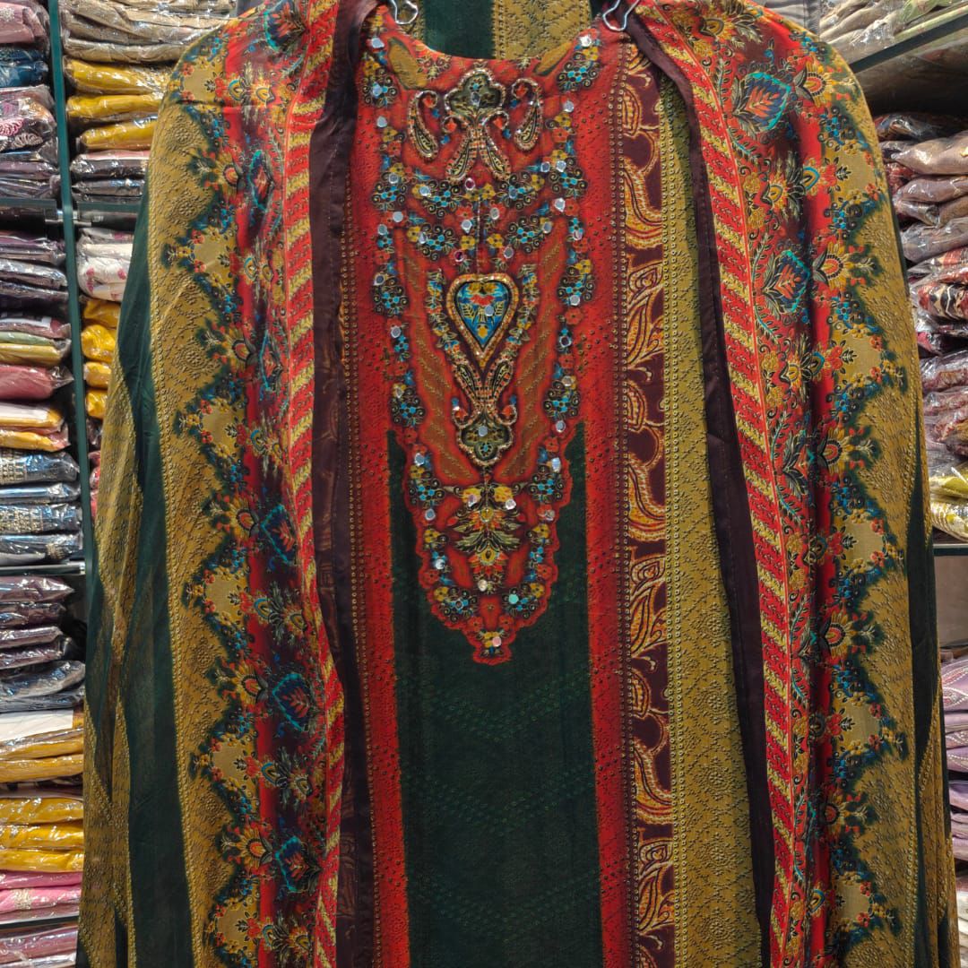 UNSTITCHED PAKISTANI VISCOSE ORGANZA SUIT