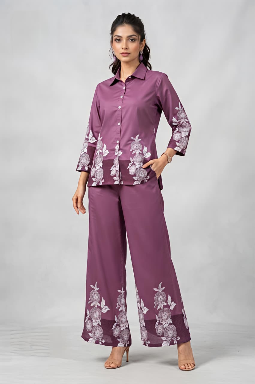 Rosy Orchid Printed Pink Co-ord Set