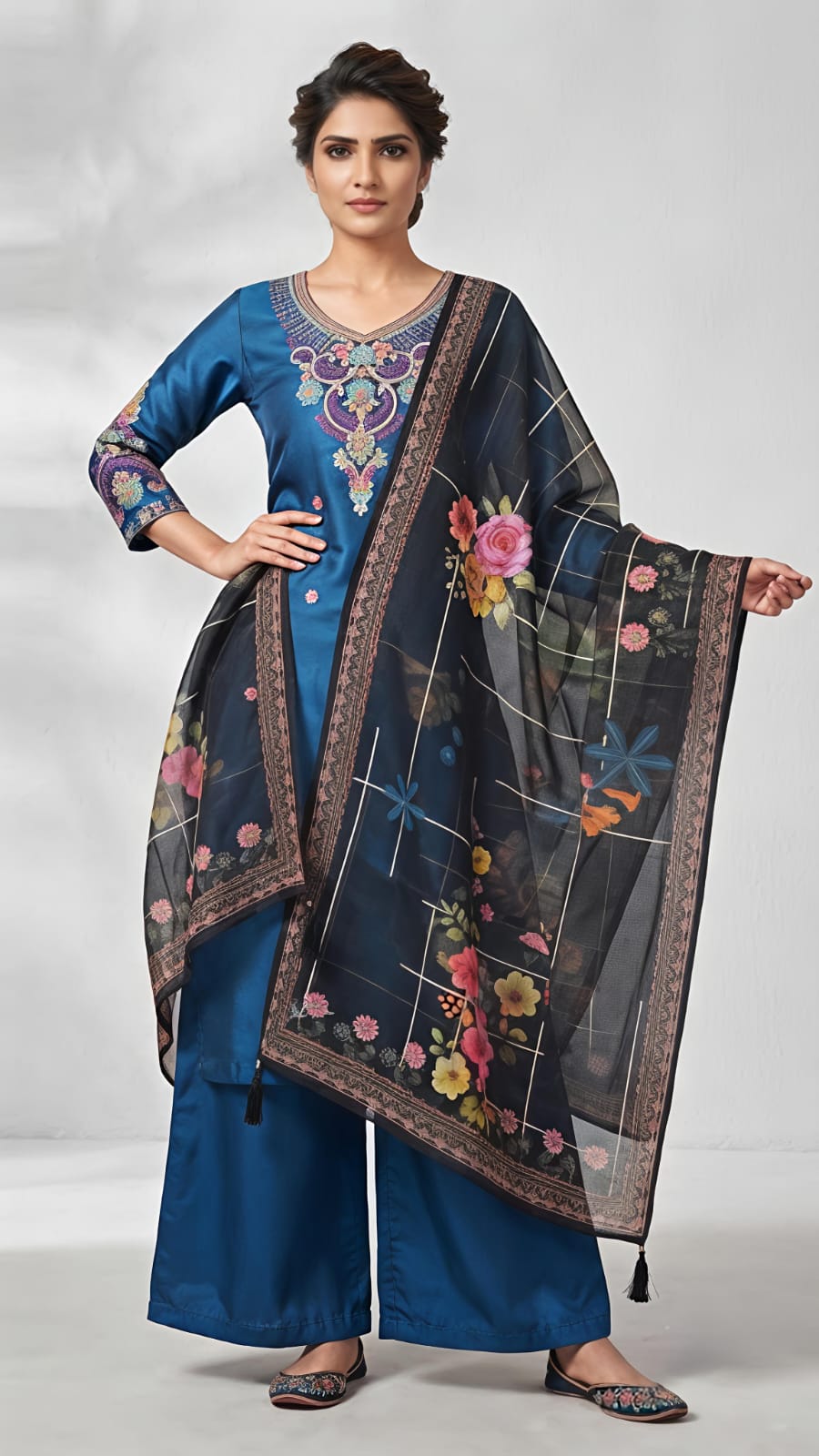 Beats Grace Navy Blue Designer Suit Set