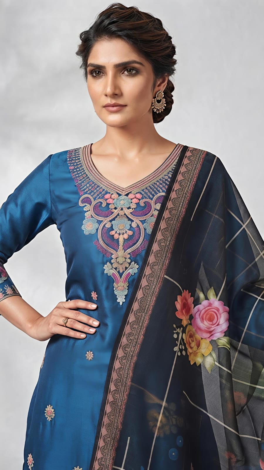 Beats Grace Navy Blue Designer Suit Set
