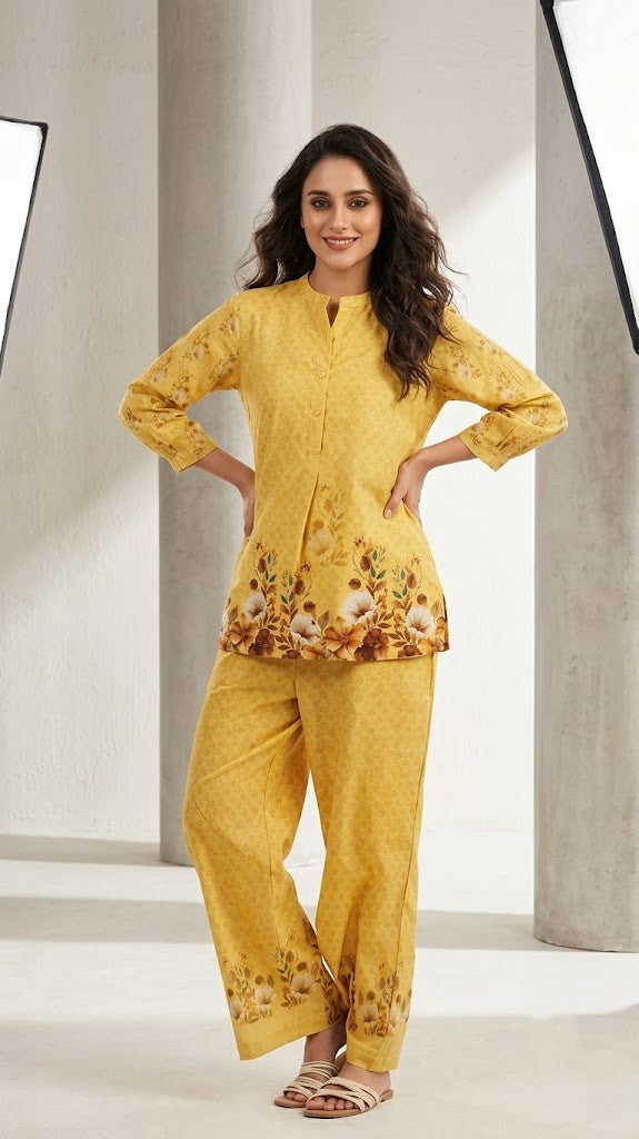 Garden Mist Yellow Floral Co-ord Set
