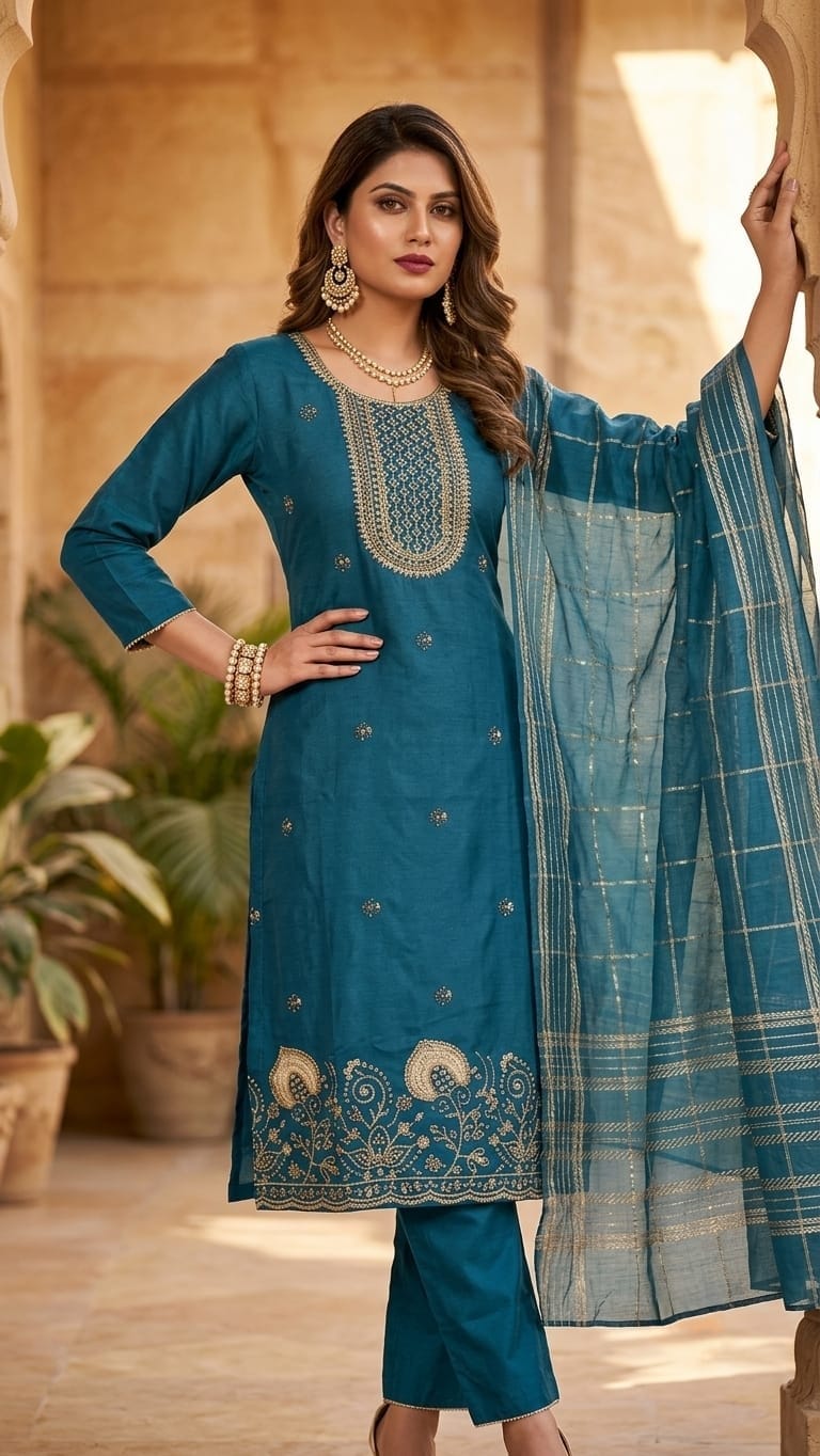 Beats Grace Blue  Designer Suit Set
