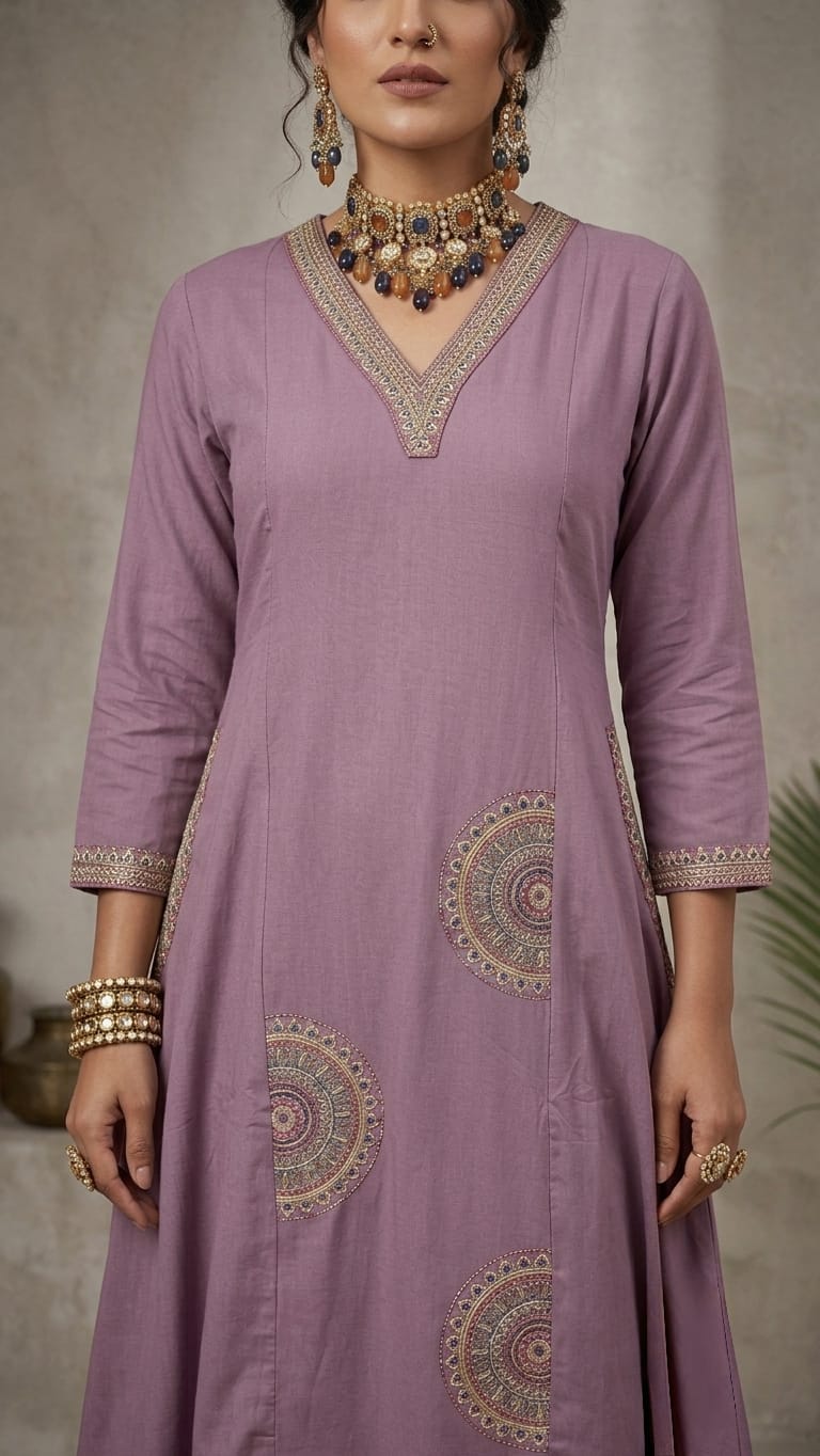 Designer Dabu Cotton A-line Co-ord set