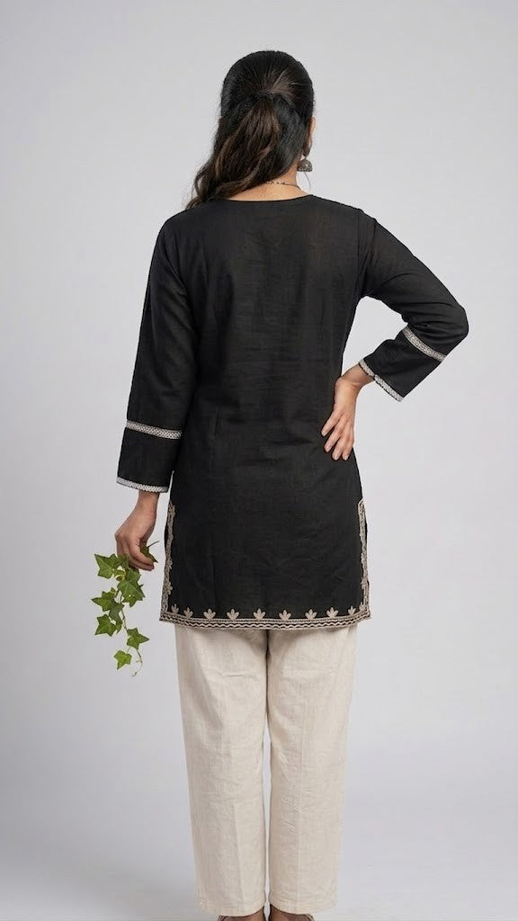 Designer Dabu Cotton Co-ord Set With Kashmiri Work