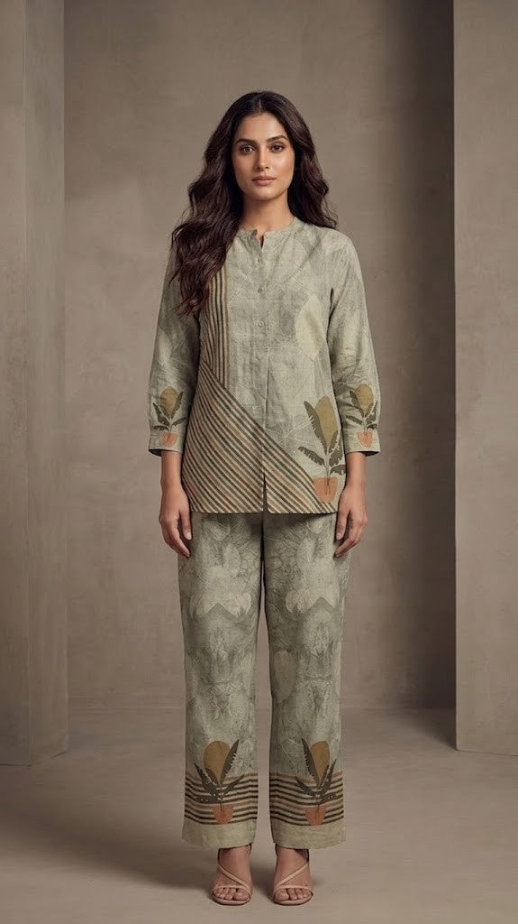 Garden Mist Sand Floral Co-ord Set