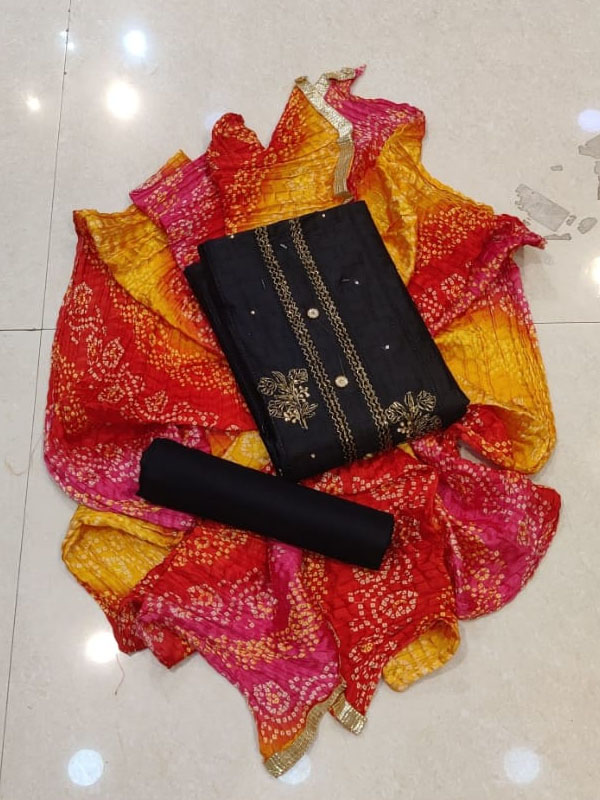 Jam Cotton Embroidered Suit Set with Jaipuri Dupatta Arihant fashion