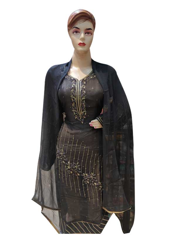 Stylish Grey crape Designer thread Work Salwar Suit for Women
