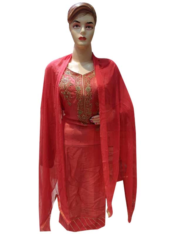 Pink crape silk Designer thread Work Salwar Suit for Women