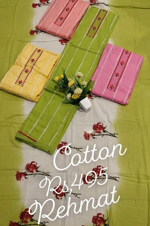 Designer Cotton with multi thread Work Salwar Suit Material