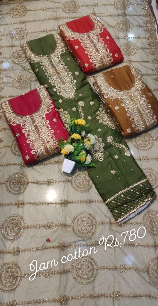 Bottle Green Un-Stitched Jam Cotton Suit with Dupatta | SHAHNAZ ARTS-2123 |  Cilory.com