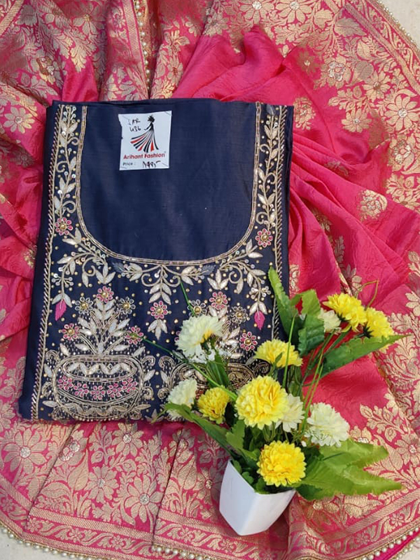 Chikankari and Banarasi Suits | Lucknowi Kurta and Banarasi Dupatta –  Dress365days