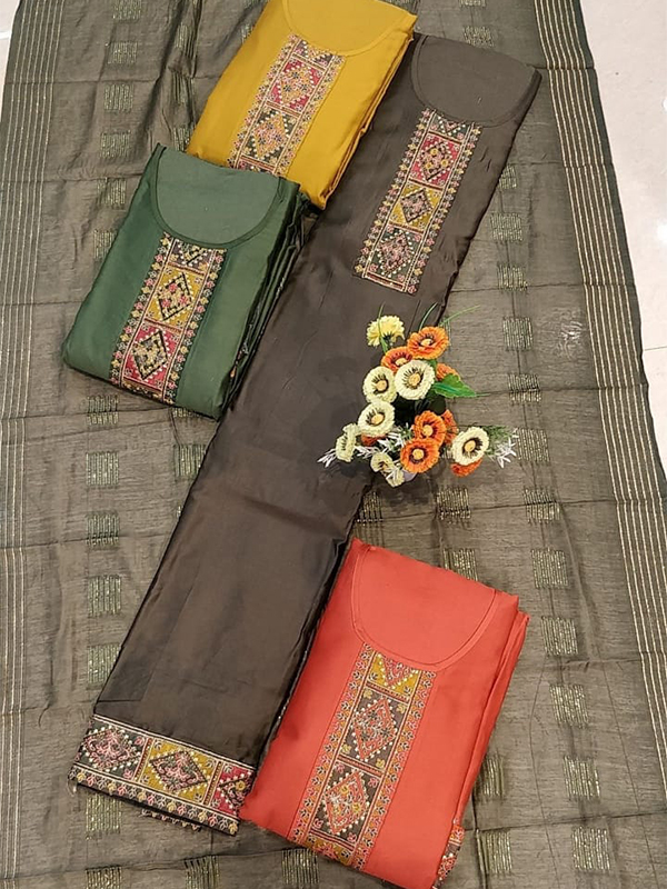 ASH Color Jaam Cotton Suit with Chiffon Dupatta - Online Arihant Fashion
