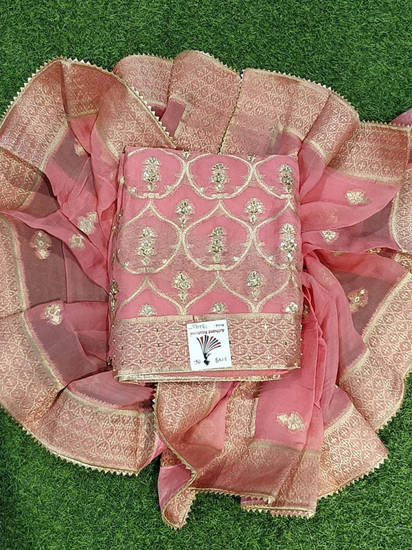 Red Modal Chanderi Suit
