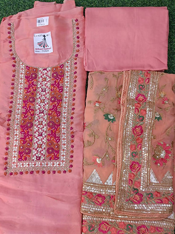 Designer Musted Pink Color Opada Suit With Pure Dupatta
