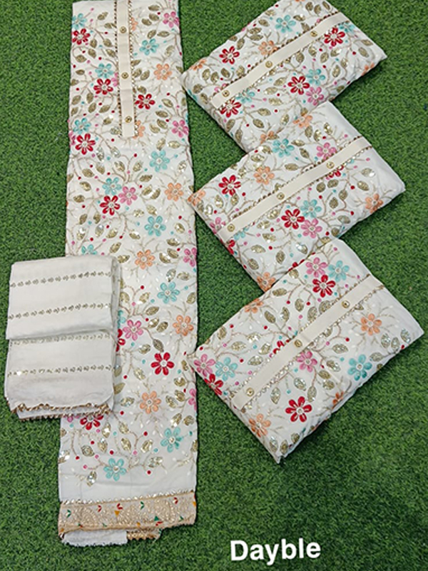 Cambric Cotton Suit with Cotton Bottom and Dupatta